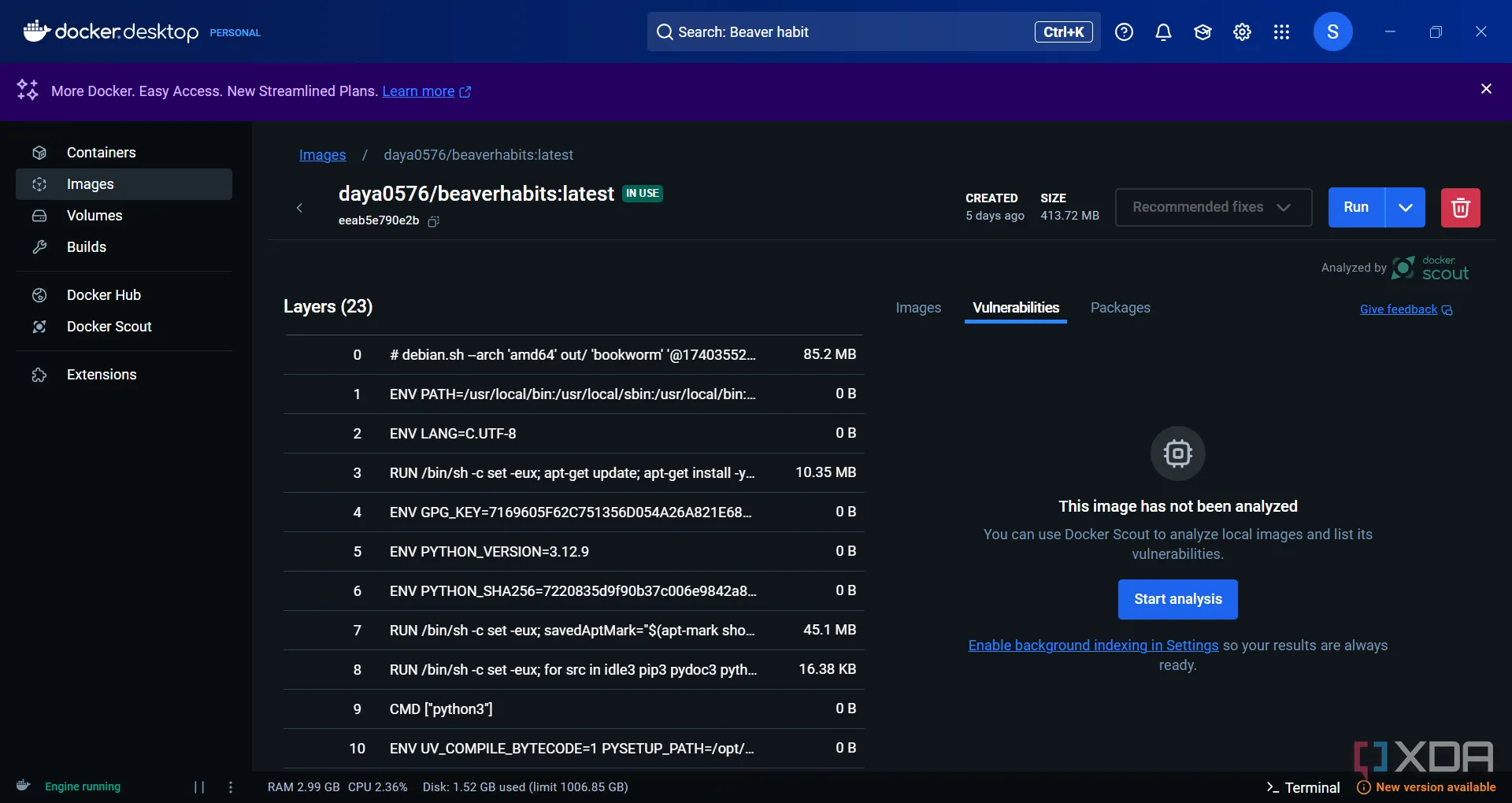 Phân tích lỗ hổng bảo mật của Beaver Habit Tracker trên Docker Desktop