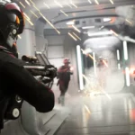 Quân đội Đế chế và phe Nổi dậy giao tranh trong hành lang ở Star Wars Battlefront 2, minh họa tiềm năng cho bản đồ mới.