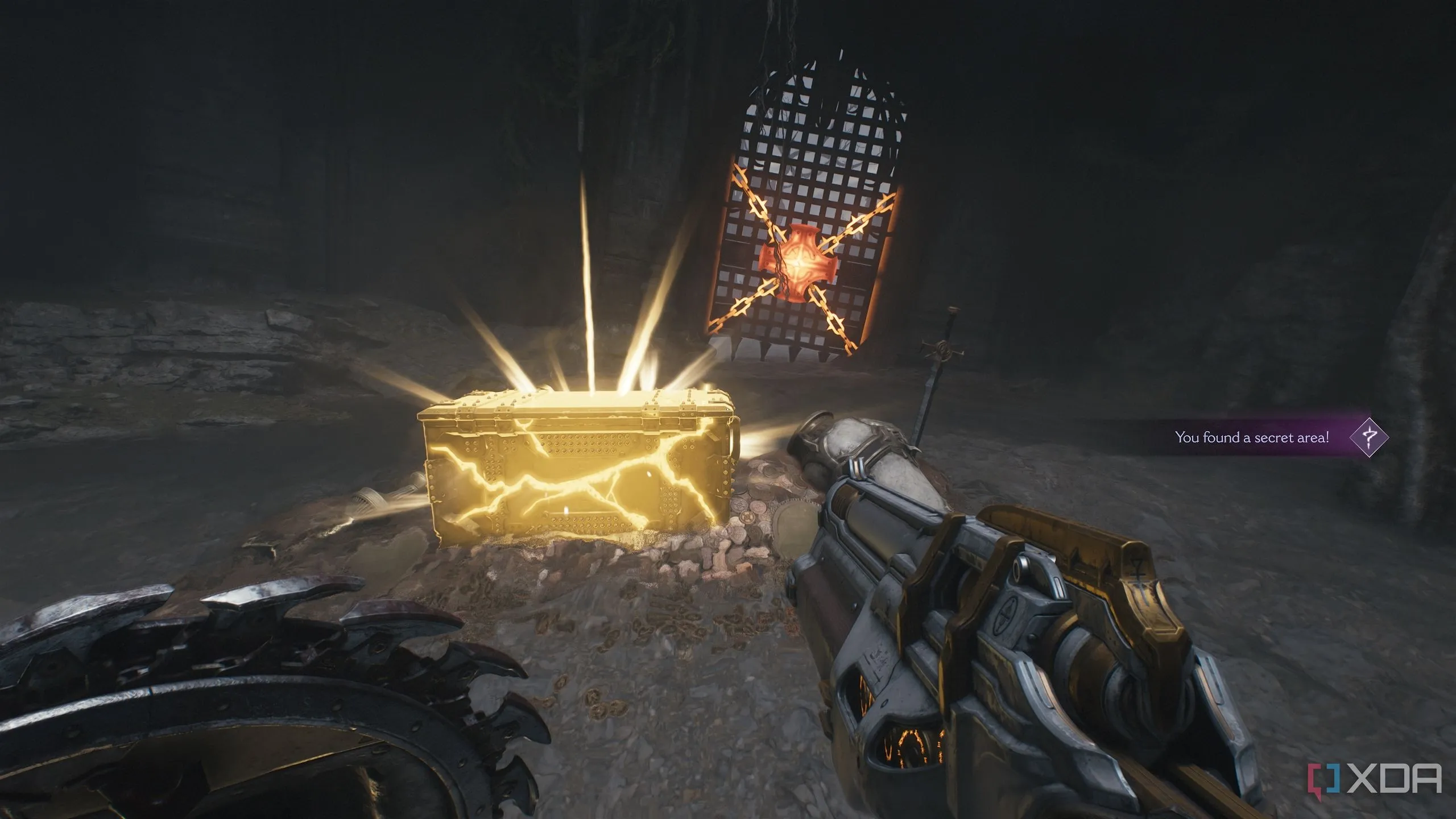 Rương vàng ẩn giấu trong khu vực bí mật 1 của Chương 14 Doom The Dark Ages.