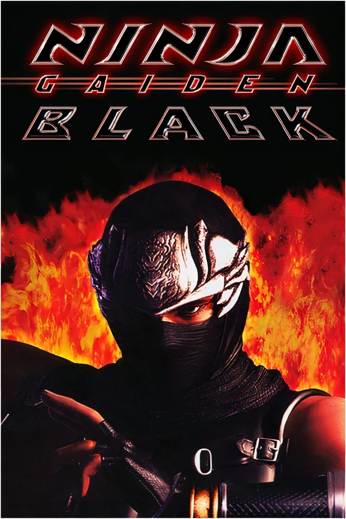 Ryu Hayabusa, nhân vật chính của Ninja Gaiden Black, đang tung ra một đòn tấn công mạnh mẽ