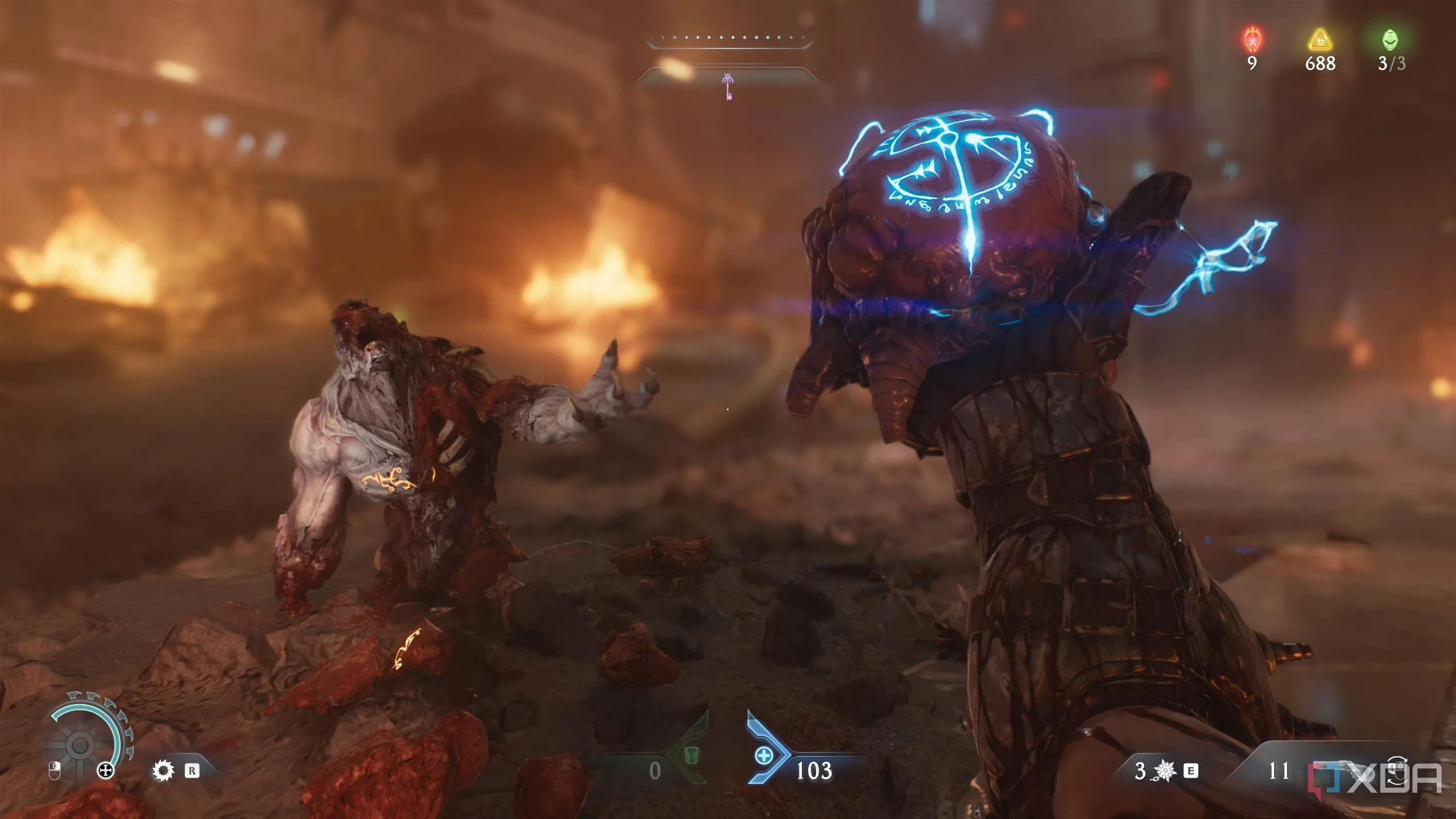 Slayer cầm tinh túy quỷ để tăng máu tối đa sau trận chiến lớn trong Doom The Dark Ages Chapter 7
