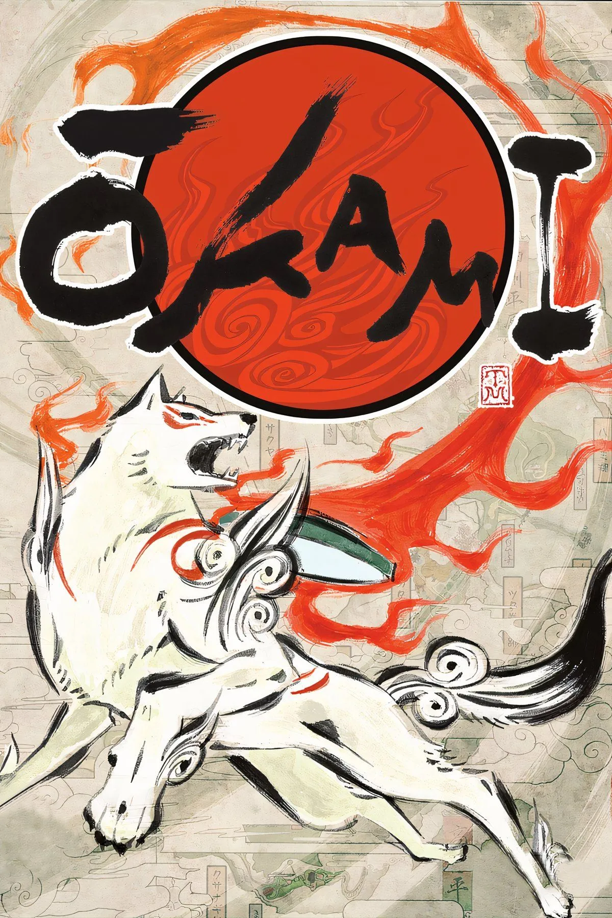 Sói trắng Amaterasu với cọ thần trong Okami