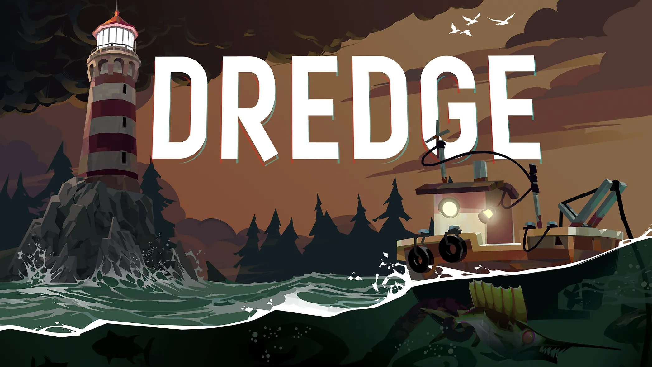 Tàu câu cá đơn độc giữa biển trong Dredge, game kinh dị mới trên Game Pass