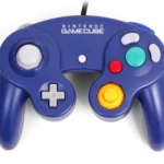 Tay cầm Nintendo Switch 2 GameCube màu xanh cổ điển với các nút điều khiển đặc trưng