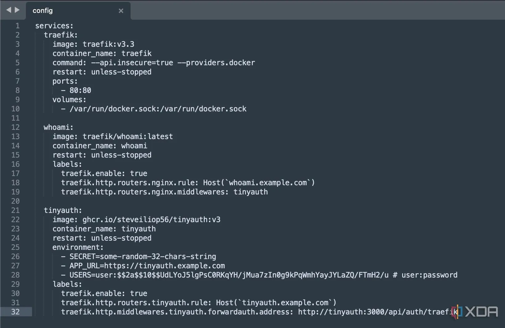 Tệp cấu hình ban đầu và hướng dẫn cài đặt Tinyauth qua Docker