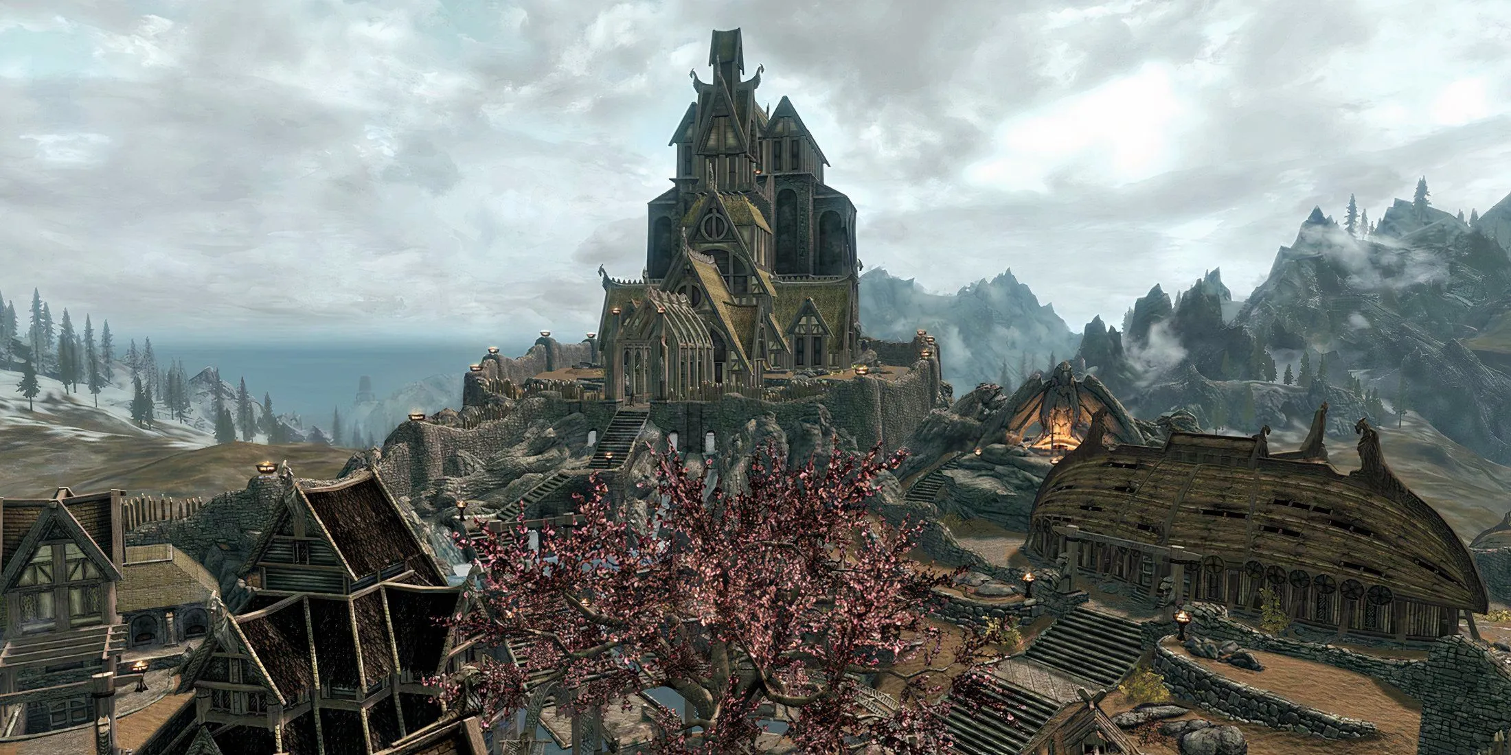 Thành phố Whiterun nổi tiếng trong Skyrim với Cloud District