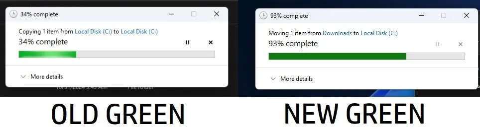 Thanh tiến trình lưu trữ và chuyển tập tin được cải tiến trong File Explorer Windows 11