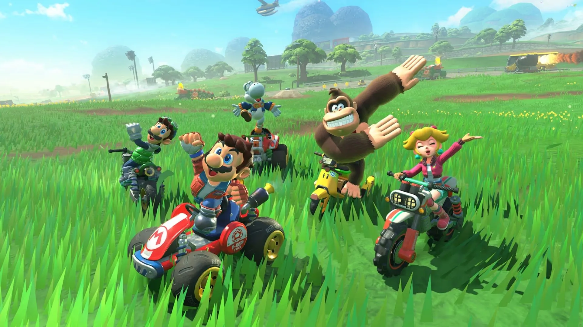 Thế giới mở rộng lớn trong Mario Kart World, kết nối các đường đua.