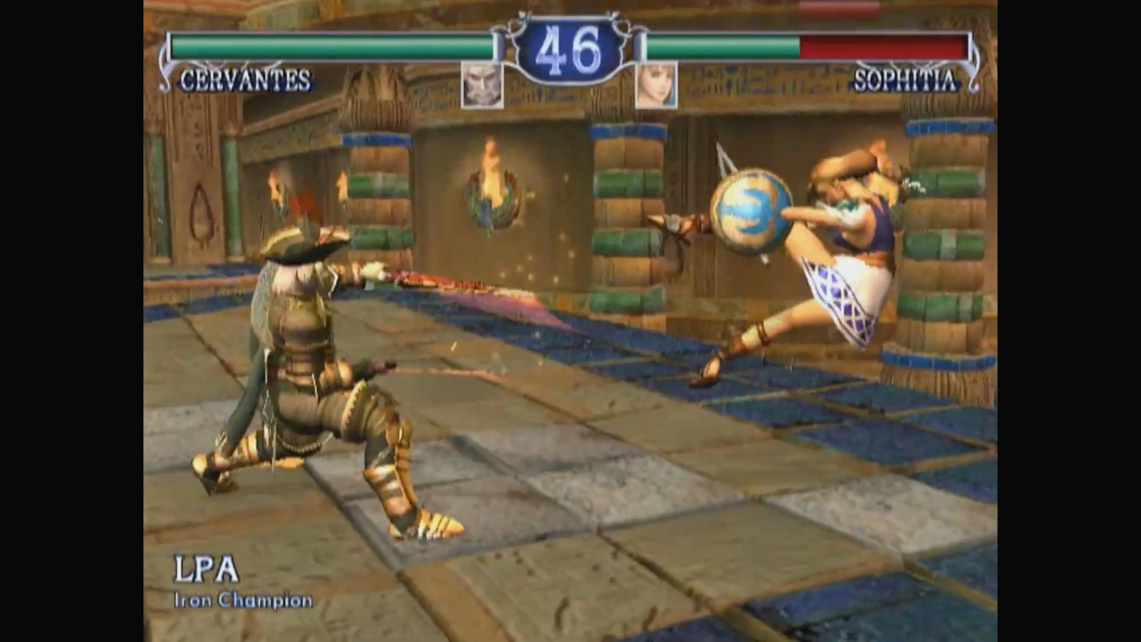 Thi đấu đối kháng trong SoulCalibur II với Link của Zelda