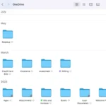 Thư mục OneDrive hiển thị trong Finder trên macOS sau khi đồng bộ hóa với ổ đĩa ngoài
