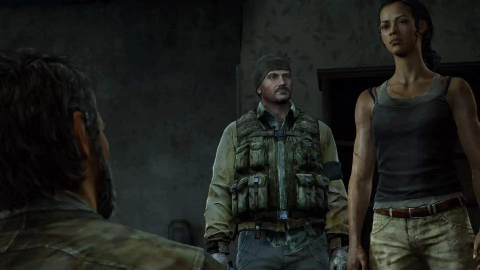 Tổ chức Fireflies tra hỏi Joel trong The Last of Us, đại diện cho những mục tiêu cao cả nhưng phương pháp tàn nhẫn.