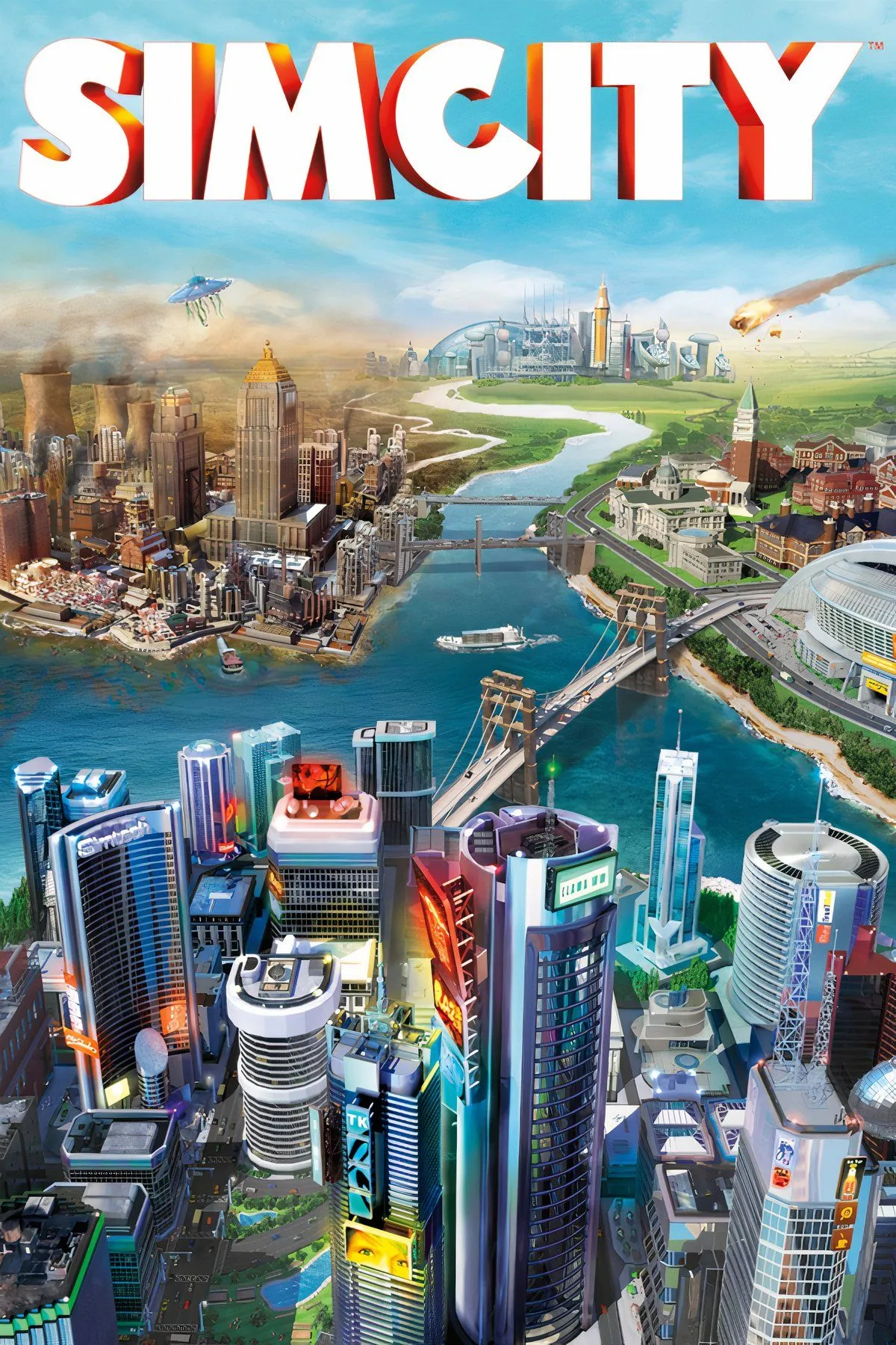 Tổng hợp các góc nhìn khác nhau của thành phố được xây dựng trong game SimCity SNES