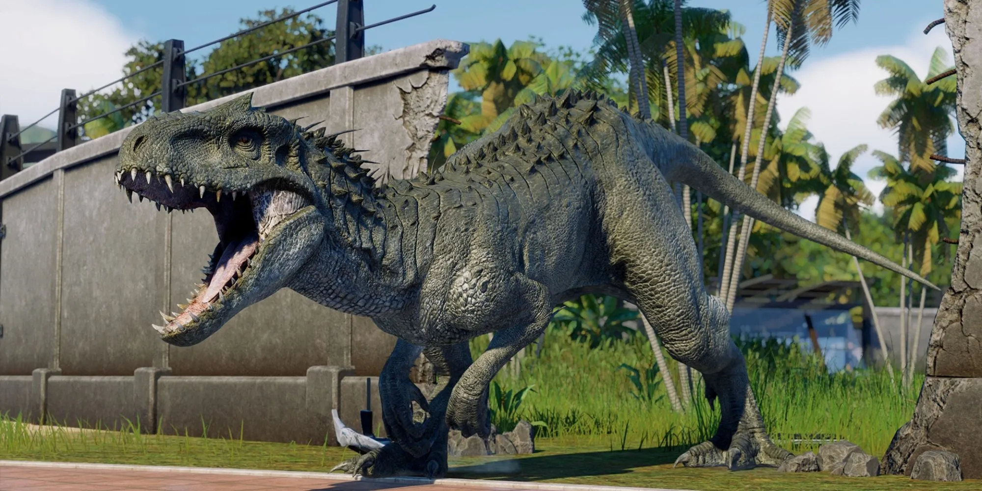 Tổng quan một phần công viên khủng long trong Jurassic World Evolution 2