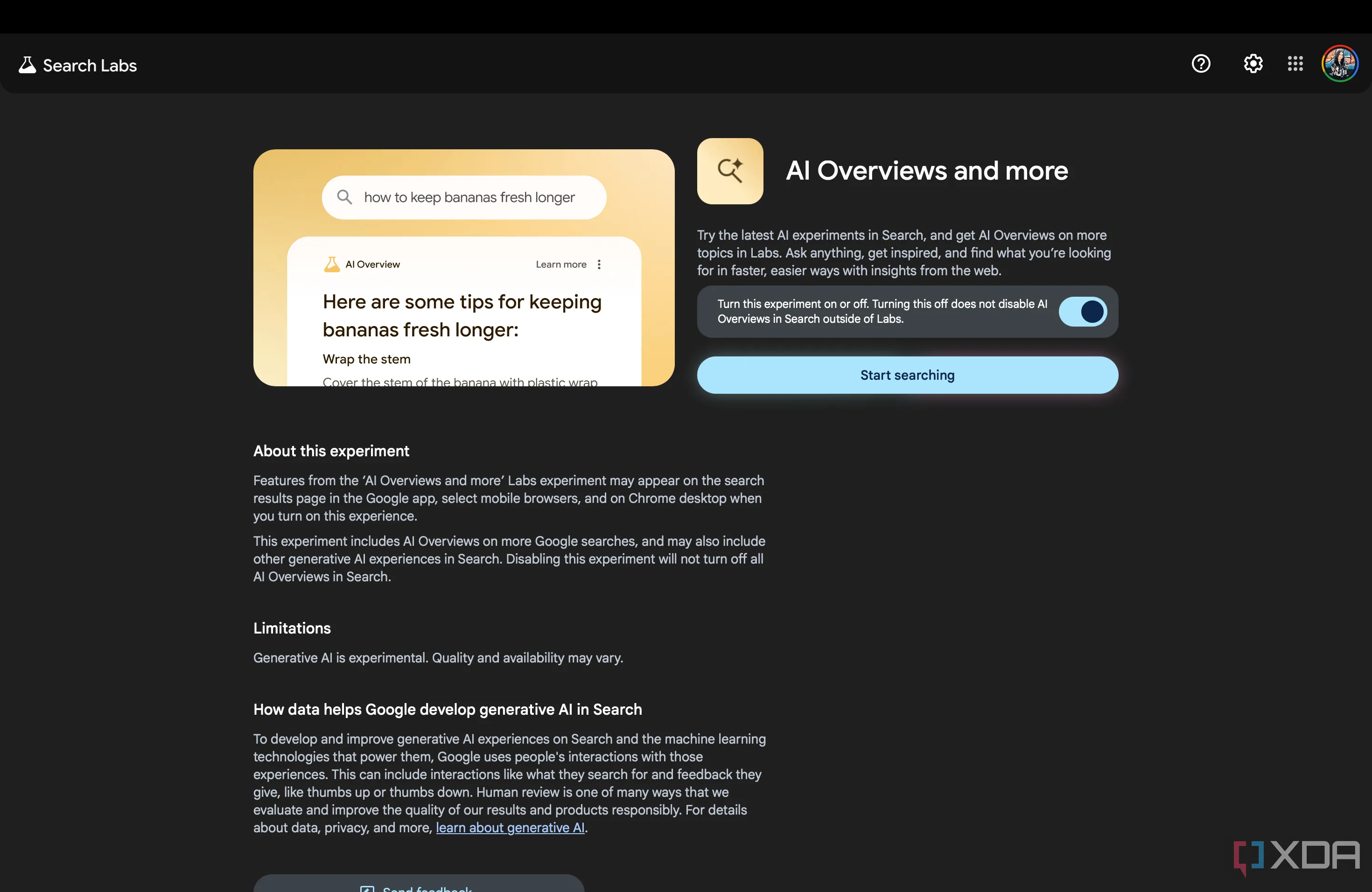Trang Google Labs để kích hoạt các thử nghiệm AI Overviews và tính năng AI trên Google Tìm kiếm