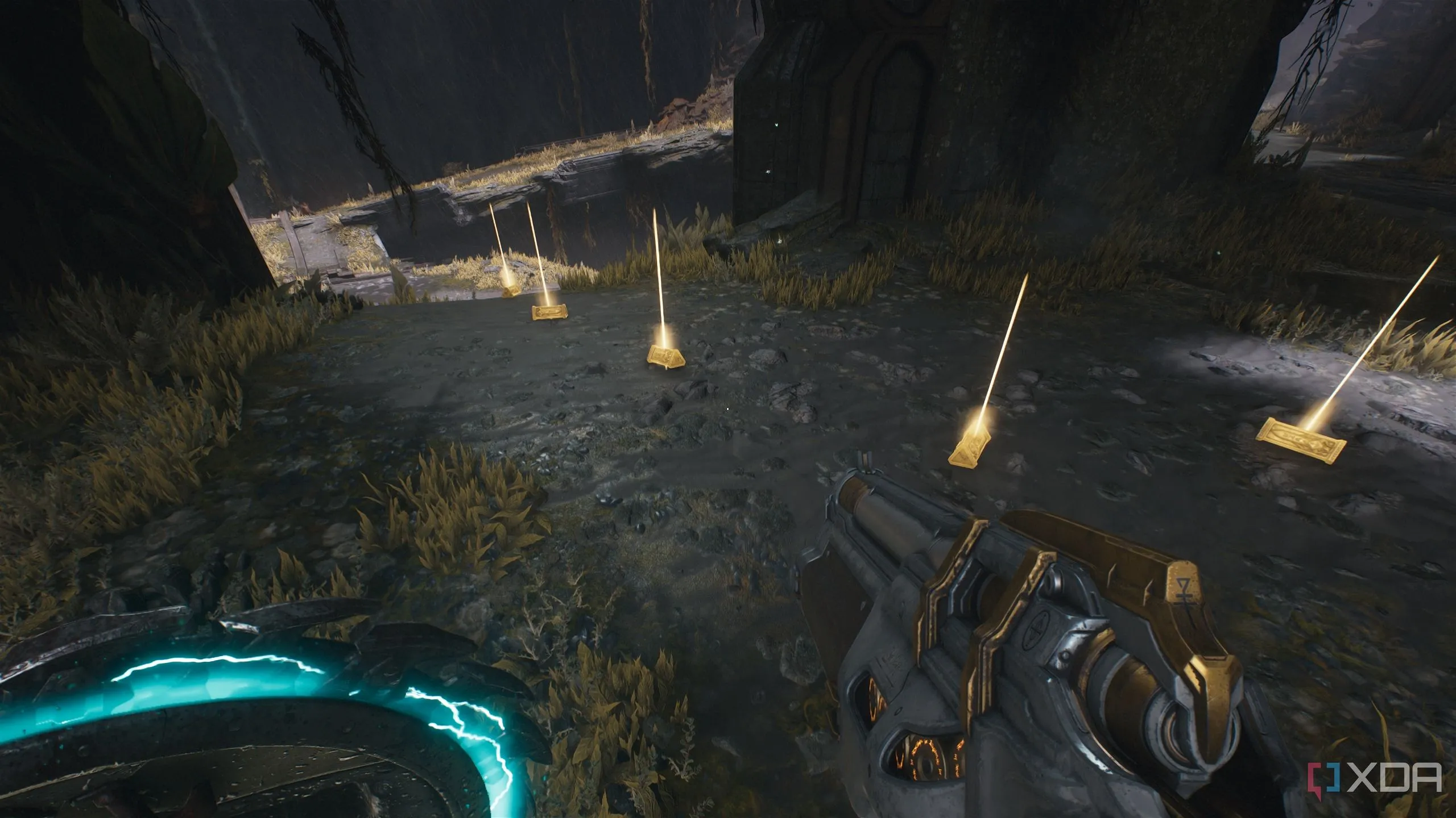 Vệt vàng nằm gần khu vực Tinh chất quỷ trong Chương 14 Doom The Dark Ages.