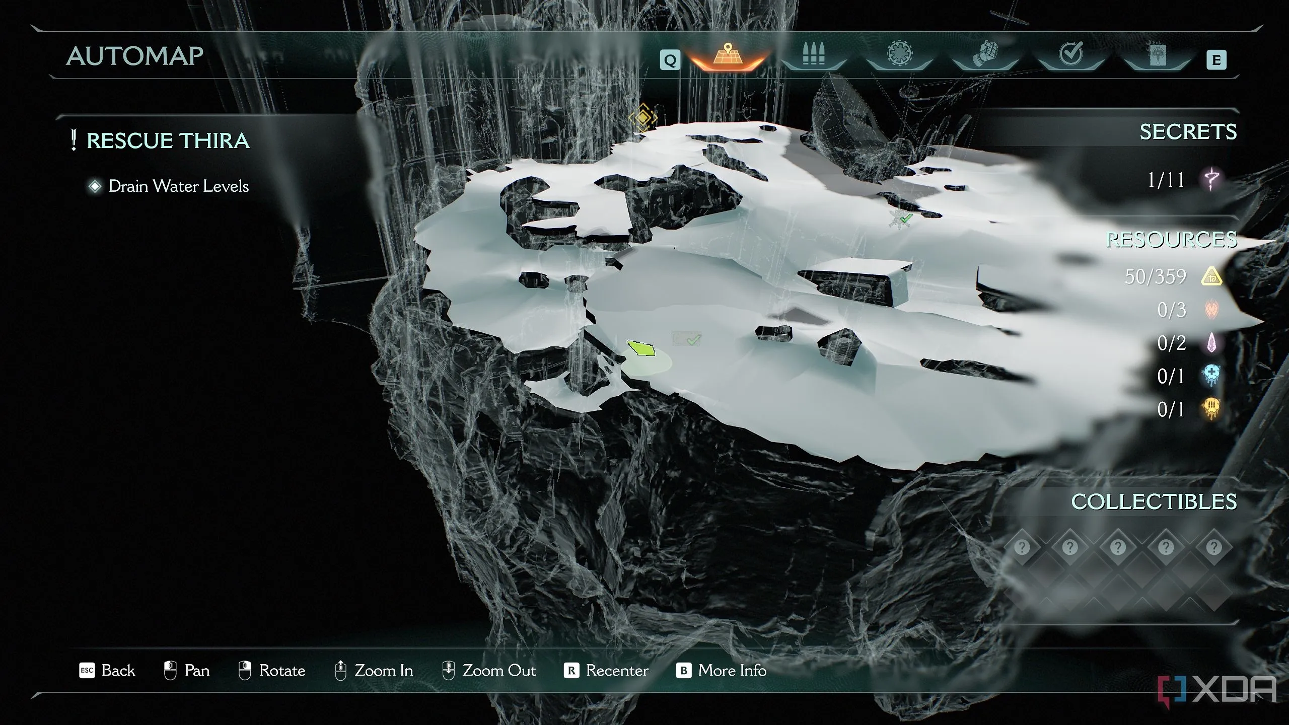 Vị trí chính xác của khu vực bí mật đầu tiên trên bản đồ 3D Automap của Doom The Dark Ages.