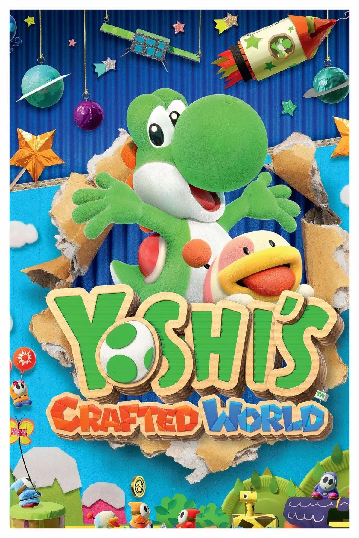 Yoshi trong thế giới giấy thủ công đầy màu sắc của game Yoshi's Crafted World