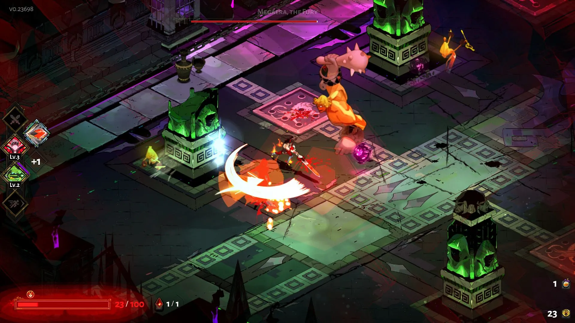 Zagreus đối đầu với Hades trong trận chiến cam go